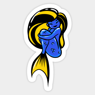 Blue Tang Mermaid Sticker